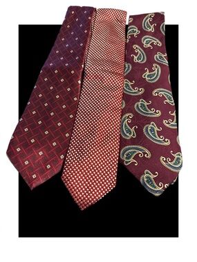 Men's Silk Burgundy Patterned Neckties - Classic Formal Style